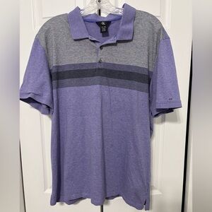 CK Calvin Klein Mens Polo Shirt Gray and Heathered   Purple Size XL